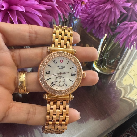 $3990 Michele Caber Diamond Watch Rose Tone Mother of Pearl Dial – 37mm main image 4
